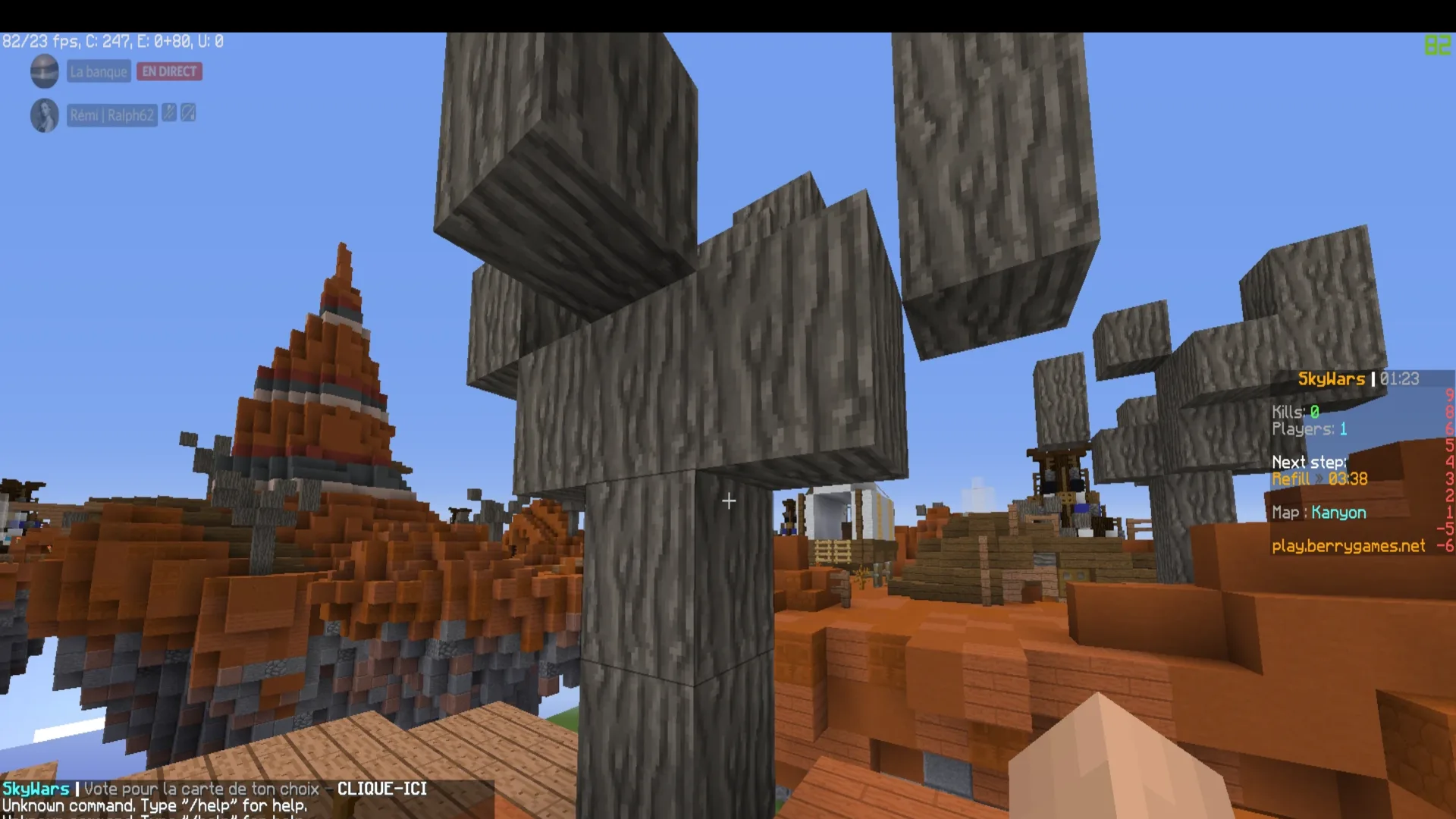 SkyWars, with map voting and kits